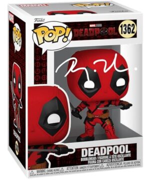 Ryan Reynolds Deadpool 3#1362 Facsimile Signed Reprint Laser Autographed Funko POP! Movies Marvel Universe Figurine with Protector Case