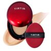TIRTIR Mask Fit Red Cushion Foundation | Full coverage, Weightless, Skin fit, Satin Glow Finish, Korean Makeup BB Foundation, beauty, Tattoo cover up, Buildable (#22N Shell Beige, 0.63 Fl Oz)