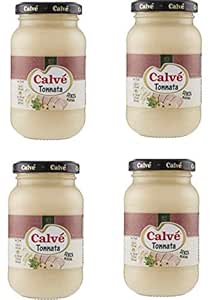 Calvè Tuna Gluten Free Italian Mayonnaise 225ml Glass (Pack of 4)
