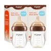 Thyseed Glass Natural Anti-Colic Baby Bottles | Newborn Breast Like Nursing Bottle for Breastfed Babies with Nipple(1-2 Months),5oz,2 Pack