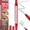 Vevivia Eyebrow Pencils for Women - Eyebrow Pen with Dual-Brush-Tip & Curved Tip for Natural Fuller-Looking Brows, Precise Hair-Like Strokes for All Brow Types, Last All-Day Brow Makeup, Black Brown