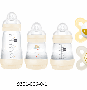 MAM Newborn Gift Set, Best Pacifiers and Baby Bottles for Breastfed Babies, 'Feed & Soothe' Set, White, 6-Count