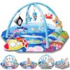 Baby Gym Play Mat, 8-in-1 Ocean Theme Tummy Time Mat & Ball Pit, Washable Baby Activity Play Mat for Visual, Hearing, Sensory, Motor Development, Baby Toys Gift for Toddler Infant 0-3-6-9-12-18 Months