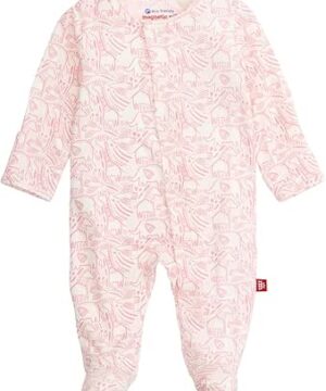 Magnetic Me Girls Modal Magnetic Baby Footie Pajamas | Silky Soft Modal Fabric | Baby Sleepers Available Sizes PRE - 24M