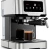 Chefman CraftBrew Espresso Machine, 15-Bar Pump Digital Espresso Maker w/Steam Wand for Latte & Cappuccino, Compact Espresso Coffee Machine w/ 1.5L Removable Water Reservoir - Stainless Steel