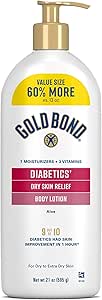 Gold Bond Diabetics' Dry Skin Relief Body Lotion With Vitamin E & Aloe To Soothe & Moisturize Dry, Flaky & Rough Skin, Value Size, 21 oz.