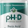 pH-D Feminine Health Support - 600 mg Boric Acid Suppositories - Woman Owned - for Vaginal Odor Use - 12 Count