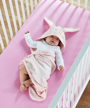 Little Star 100% Organic Cotton Hooded Baby Girl Bath Towel