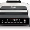 Ninja DG551 Foodi Smart XL 6-in-1 Indoor Grill with Air Fry, Roast, Bake, Broil, & Dehydrate, Foodi Smart Thermometer, 2nd Generation, Black/Silver