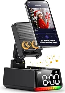 Bluetooth Speaker White Elephant Gifts:Induction Cell Phone Stand HD Sound Gift for Men Women Adults Birthday Christmas Secret Santa,Kitchen Gadget Mom Wife Dad Husband Teen Stocking Stuffers(Black)