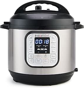 Instant Pot Duo 7-in-1 Electric Pressure Cooker, Slow Cooker, Rice, Steamer, Sauté, Yogurt Maker, Warmer & Sterilizer, Includes App With Over 800 Recipes, Stainless Steel, 6 Quart