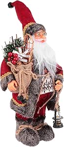 Toyvian Santa Figurine Traditional Christmas Santa Claus Decoration Xmas Decor for Holiday Decoration and Collectibles 30cm