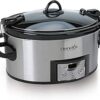Crock-Pot 6 Quart Cook & Carry Programmable Slow Cooker with Digital Timer Stainless Steel (CPSCVC60LL-S) pack of 1