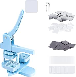 DCBADGE Square-Shaped Button Maker Machine,50mm/1.97 inch Square Fridge Magnet Maker Kit with 100 Sets of Refrigerator Magnet Supplies