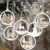 Winter Wonderland Ornaments for Christmas Tree - 6 Pack Christmas Wooden Ornaments for Winter Xmas Holiday Tree Decorations