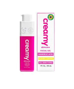Creamy Skincare Mandelic Gel 7% – Exfoliating & Blemish Control Face Gel with Mandelic Acid, Alpha-Arbutin, Allantoin & Hypskin – Gentle Formula 1 fl oz/30mL