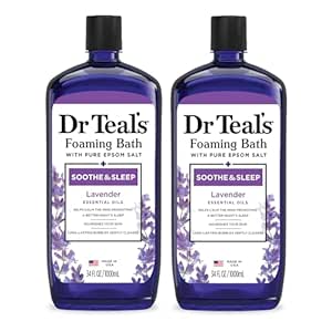 Dr Teal's Foaming Bath with Pure Epsom Salt, Soothe & Sleep with Lavender, 34 fl oz (Pack of 2)