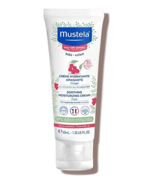Mustela Baby Soothing Moisturizing Cream - Face Moisturizer for Very Sensitive Skin - with Natural Avocado & Schizandra Berry - Fragrance-Free - 1.35 fl. oz.