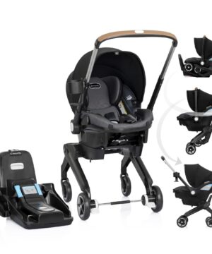 Evenflo Shyft DualRide Infant Car Seat Stroller Combo with Carryall Storage (Boone Gray)