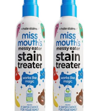Miss Mouth's Messy Eater Stain Treater Spray - 4oz 2 Pack Stain Remover - Newborn & Baby Essentials - No Dry Cleaning Food, Grease, Coffee Off Laundry, Underwear, Fabric