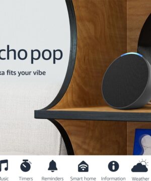 Amazon Echo Pop (newest model), Our smallest speaker with Alexa+ Early Access, Fits in any room, Charcoal
