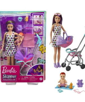 Barbie Skipper Babysitters Inc. Doll & Stroller Playset, for 3 Years & Up, Multicolor