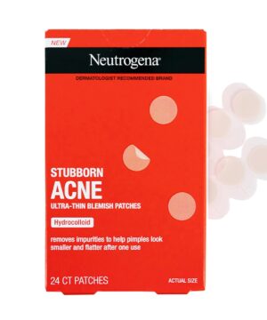 Neutrogena Stubborn Acne Ultra-Thin Blemish Dots, Pimple Patches for Face, Acne Patches, Ultra-Thin Hydrocolloid Facial Stickers, Overnight Use, Suitable for All Skin Types, 24 Count