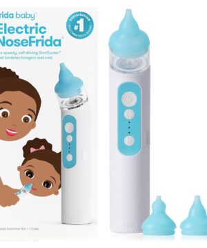 Frida Baby Electric NoseFrida Nasal Aspirator for Baby, Nose Sucker for Baby & Toddler, Upgraded Nasal Aspirator for Congestion + Allergy Relief with 3 Suction Levels, 2 Silicone Tips, US
