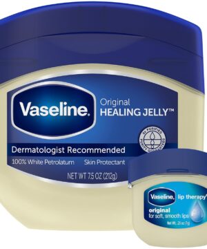 Vaseline Original Healing Jelly, Skin Protectant with 100% White Petrolatum + Original Lip Therapy for Soft, Smooth Lips