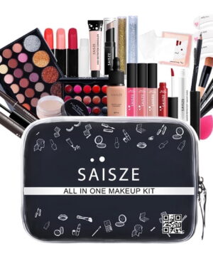 SAISZE All-in-one Makeup Kit, 27 Pcs Travel Makeup Gift Kit Complete Starter Makeup Bag Lip Gloss Lipstick Concealer Blush Powder Eyeshadow Palette, Makeup Kits for Women, Gifts for Women