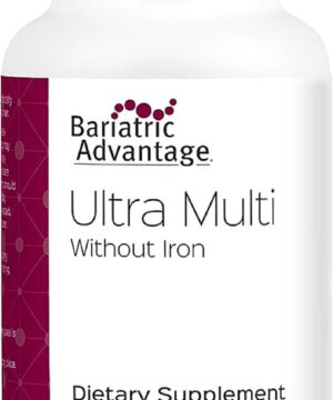 Bariatric Advantage Ultra Multi Without Iron, High Potency Daily Multivitamin for Bariatric Surgery Patients with 22 Essential Vitamins and Nutrients - 90 Capsules, 30 Servings