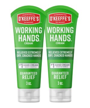 O'Keeffe's Working Hands Hand Cream for Extreme Dryness - 3 oz Tube (2 Pack) - Repairing Skincare for Cracked, Dry Hands