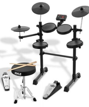 Pyle Electronic Drum Kit - Compact Drumming Machine, MIDI Computer Connection, Quick Setup Roll-up Design for adults.