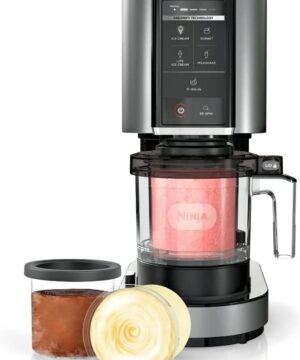 Ninja NC300 CREAMi Ice Cream Maker with (2) Pint Containers & Lids, Silver (Renewed)