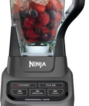 Ninja Professional Blender 1000W, Total Crushing Technology- Smoothies, Ice Crushing & Frozen Fruit, Full-Size Countertop Blender, 72-oz. Pitcher, Black & Grey, BL610