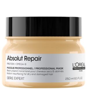 L'Oréal Professionnel Paris Absolut Repair Hair Mask - Hydrates, Repairs Damage & Adds Shine, Nourishing Protein Treatment, For Dry & Damaged Hair