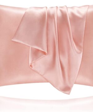 EDELITE Satin Pillowcase for Hair and Skin, Super Soft and Cooling Similar to Silk Pillow Cases 2 Pack with Envelope Closure, Gift for Women Men(20"x26" Standard Size, Coral)