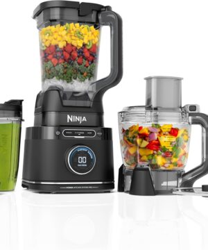 Ninja Kitchen System | All-in-One Food Processor & Blender | With 8-Cup Bowl & (1) 24 oz. To-Go Cup | For Smoothies, Cookie Dough, Salsas, Cole Slaw & More | 1800 Watt | Black | TB401