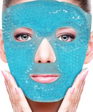 Cold Face Eye Mask Ice Pack Reduce Facial Puff, Dark Circles, Gel Hot Heat Cold Compress Pack, Face SPA Gift for Woman Sleeping, Pressure, Headaches, Skin Care, Post Laser Cosmetic Care[Blue]