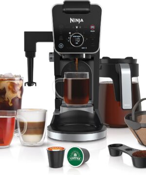 Ninja Hot and Iced Coffee Maker, Single Serve Coffee Maker and Drip Coffee Machine, DualBrew Pro Specialty 12-Cup with K-Cup Combo, Includes Permanent Filter, CFP307