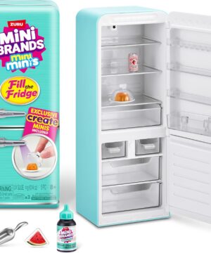 Mini Brands Fill The Fridge Playset w/UV Light by ZURU, Collectibles, DIY, Resin Play, Exclusive Recipe, NOT Edible, 8+