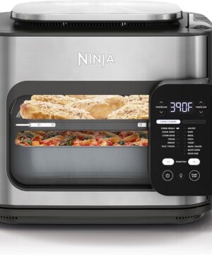 Ninja Combi All-in-One Multicooker, Oven, & Air Fryer, Complete Meals in 15 Mins, 14-in-1 Functions, Combi Cooker + Air Fry, Bake, Roast, Slow Cook and More, 3 Accessories, Stainless Steel, SFP701