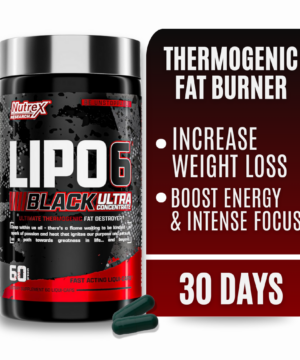 Nutrex Research Lipo 6 Black Ultra Concentrate Supplement For Weight Loss Fat Burner for Men & Women, 60 Count