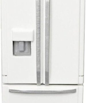 EatingBiting 1:12 Scale 1/12 mini Furniture minihouse Kitchen White Refrigerator Fridge with 2 Doors Furniture Accessories Wooden Refrigerator Fridge Freezer