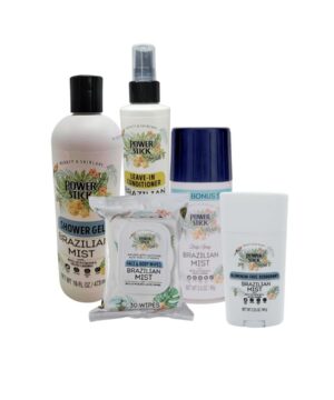 Brazilian Mist 5pc Bundle- Body Wash- Leave in Conditioner- Face & Body Wipes- Body Spray-Deodorant