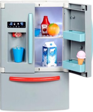 Little Tikes First Fridge Refrigerator with Ice Dispenser Pretend Play Appliance for Kids, Play Kitchen Set with Playset Accessories Unique Toy Multi-Color, 15.8” Wide x 11.5” deep x 23” Tall