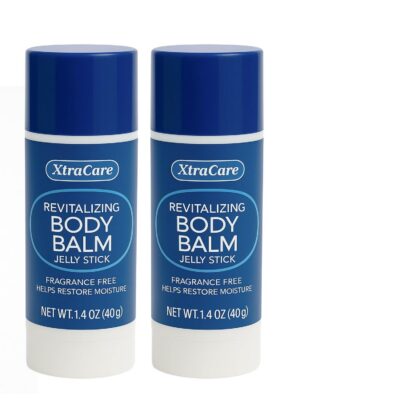 Fragrance Free Body Balm Stick with Petroleum Jelly - 2 Pack Moisturizing Travel Size Balm for Dry Skin - Mess-Free Application & Deep Hydration - 1.4oz Each Portable Skin Care Stick