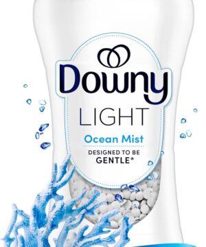 Downy Light Laundry Scent Booster Beads, Ocean Mist Scent, 24 OZ, In-Wash Fabric Beads Designed To Be Gentle With A Light Boost Of Scent, No Heavy Perfumes