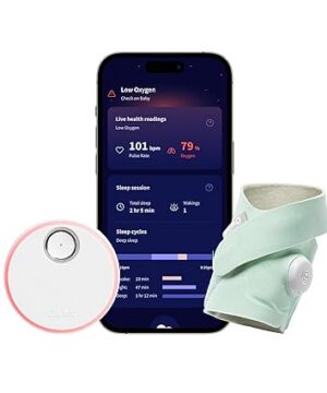 Owlet Dream Sock - Smart Baby Monitor View Heart Rate and Average Oxygen O2 as Sleep Quality Indicators. Wakings, Movement, and Sleep State. Digital Sleep Coach and Sleep Assist Prompts - Mint
