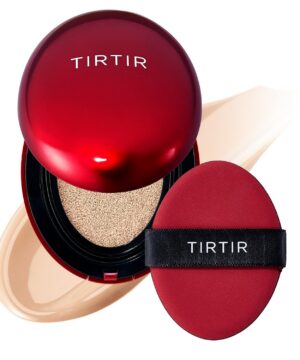 TIRTIR Mask Fit Red Cushion Foundation | Full coverage, Weightless, Skin fit, Satin Glow Finish, Korean Makeup BB Foundation, beauty, Tattoo cover up, Buildable (#21C Cool Ivory, 0.63 Fl Oz)